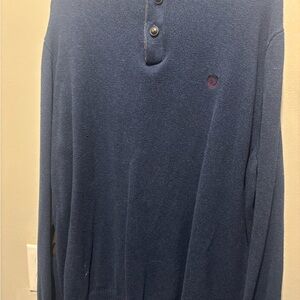 Chaps Ralph Lauren Navy and Brown Knit Sweater